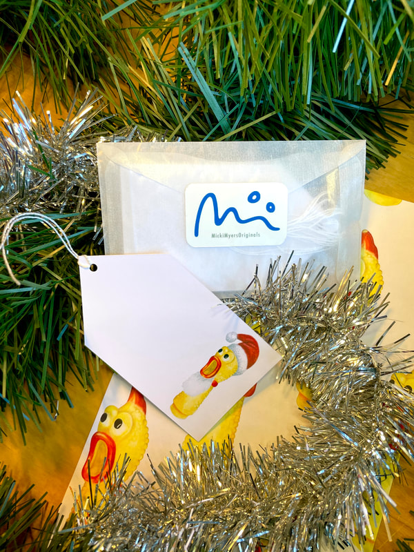 Santa Chicken Gift Tags